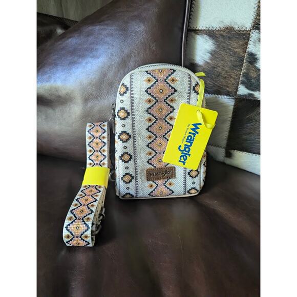 Wrangler Womens Aztec Crossbody Sling Bag - WG2205-210-TN - Picture 1 of 2